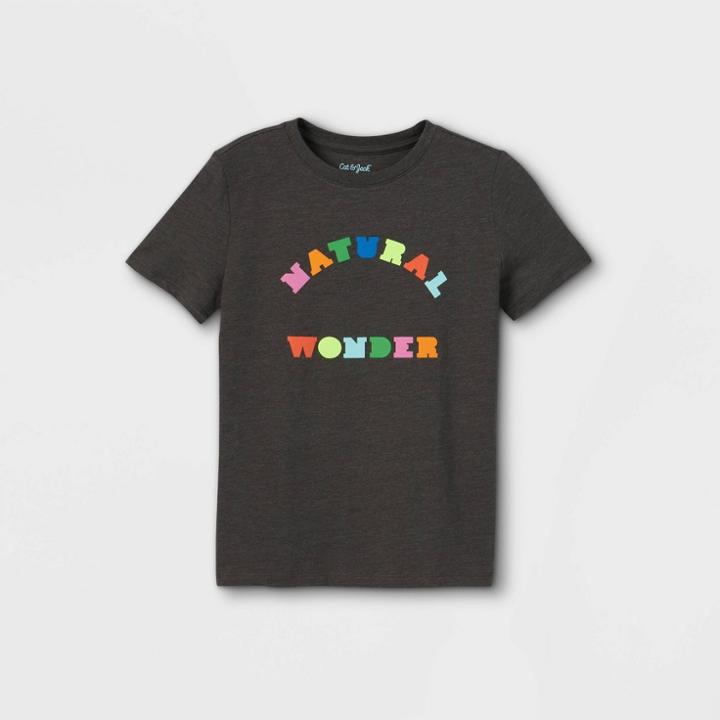 Boys' 'natural Wonder' Short Sleeve Graphic T-shirt - Cat & Jack Charcoal Heather