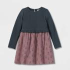 Grayson Collective Toddler Girls' Knit Gauze Long Sleeve Dress - Rose