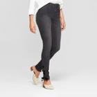 Women's High-rise Lace-up Skinny Jeans - Universal Thread Black Wash