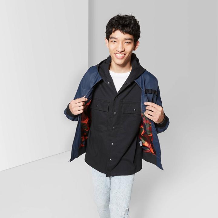 Men's Casual Fit Zip-up Utility Bomber Jacket - Original Use Fighter Pilot Blue