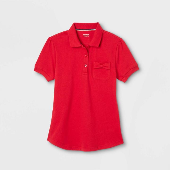 French Toast Girls' Bow Pocket Uniform Jersey Polo