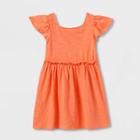 Toddler Girls' Short Sleeve Solid Knit Washed Dress - Cat & Jack Pink