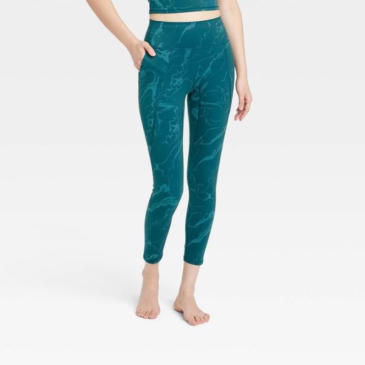 Women's Flex High-rise Printed 7/8 Leggings - All In Motion Teal Green