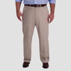 Haggar Men's Big & Tall Premium No Iron Classic Fit Flat Front Casual Pants - Sand 44x29,