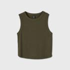 Women's Cropped Tank Top - Wild Fable Olive