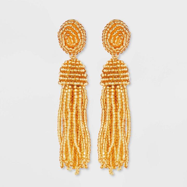 Sugarfix By Baublebar Polished Beaded Tassel Earrings - Gold