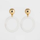 Sugarfix By Baublebar Braided Hoop Earrings With Gold Stud - White, Women's
