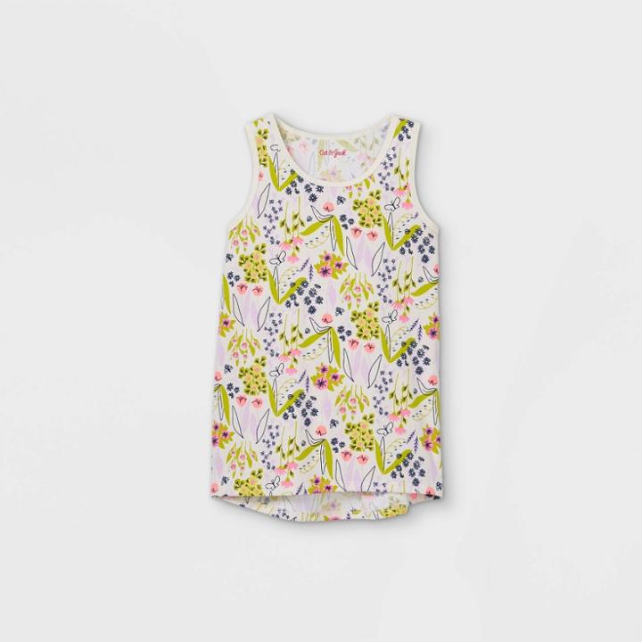 Girls' Floral Tank Top - Cat & Jack Cream