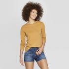 Women's Long Sleeve T-shirt With Side Slit - Universal Thread Gold