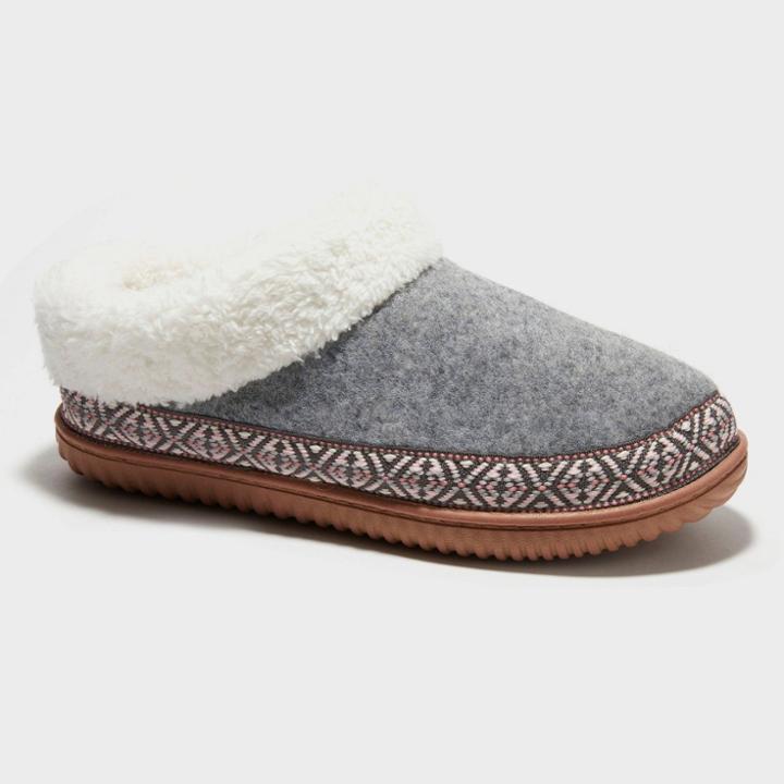 Women's Dluxe By Dearfoams Juniper Slide Slippers - Gray