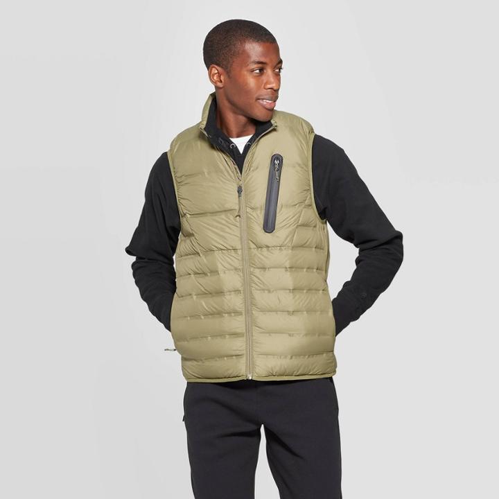 Men's Lightweight Puffer Vest - C9 Champion Cliffside Green