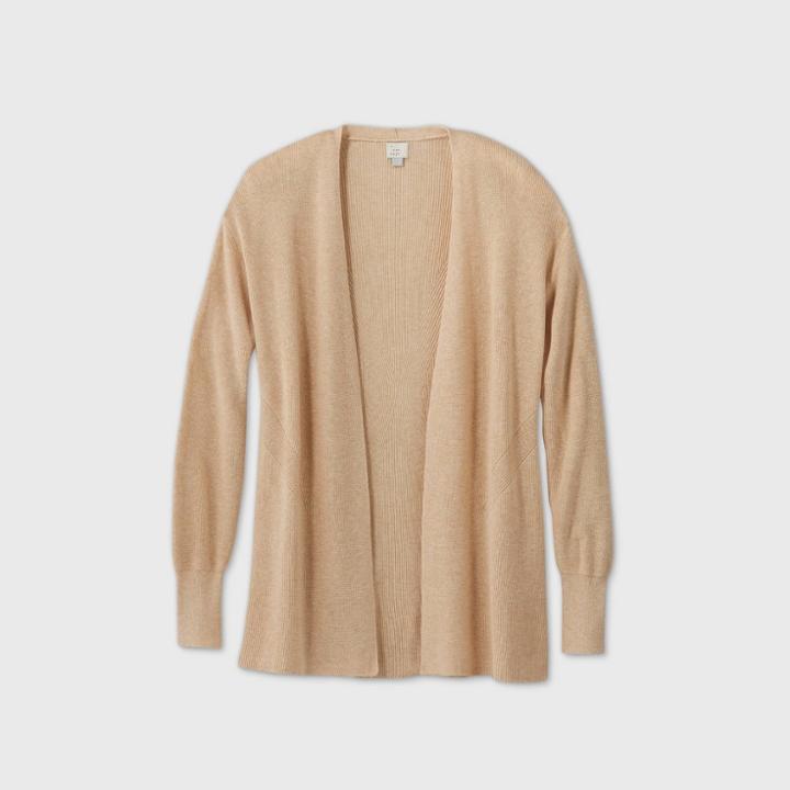 Women's Plus Size Essential Open-front Cardigan - A New Day Brown