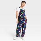 No Brand Pride Adult Sleeveless Rainbow Shape Jumpsuit - Navy Blue Geometric