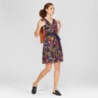 Women's Floral Print Sleeveless Sundress- A New Day Navy