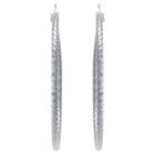 Target Women's Sterling Silver Diamond-cut Click Top Hoop Earrings