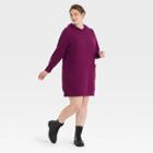 Women's Plus Size Long Sleeve Hoodie Dress - Who What Wear Plum Purple