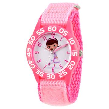 Girls' Disney Doc Mcstuffins Pink Plastic Time Teacher Watch - Pink