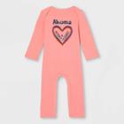 No Brand Black History Month Baby Akoma Romper - Coral Pink Newborn