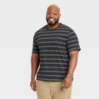 Men's Big & Tall Short Sleeve Striped Novelty T-shirt - Goodfellow & Co Black