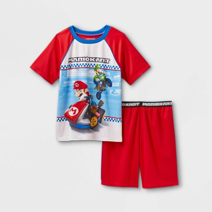 Boys' Mario Kart 2pc Mesh Pajama