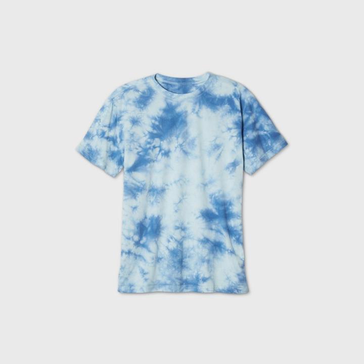 Men's Tie-dye Short Sleeve T-shirt - Original Use Blue