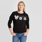 Women's Disney Mickey Monster Faces Graphic Sweatshirt - Black