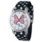 Women's Disney Minnie Mouse Silver Alloy Watch - Black, Red