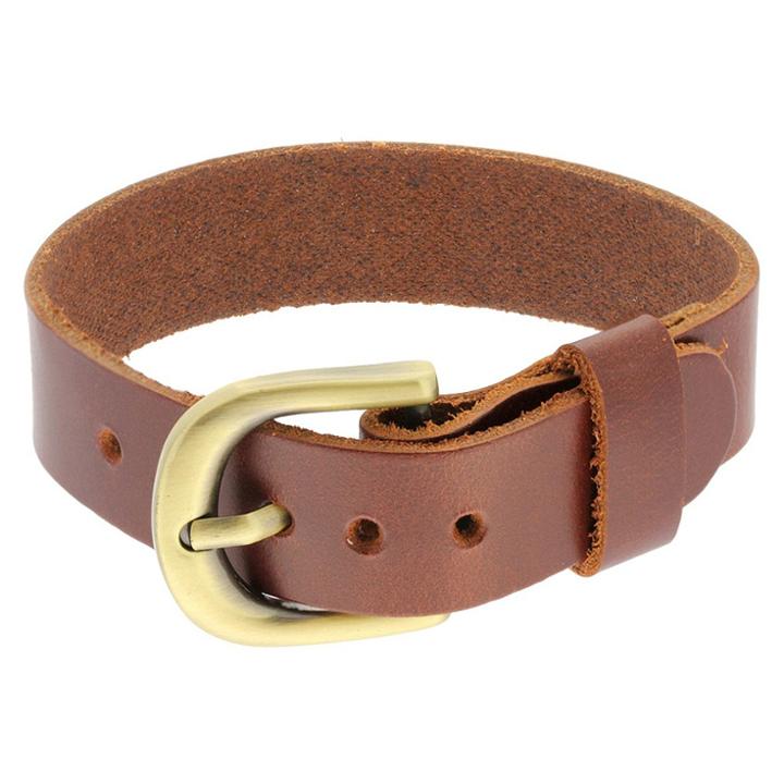 Distributed By Target Men's Leather Strap Belt Buckle Bracelet - Brown