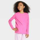 Girls' Long Sleeve T-shirt - Cat & Jack Dark Pink