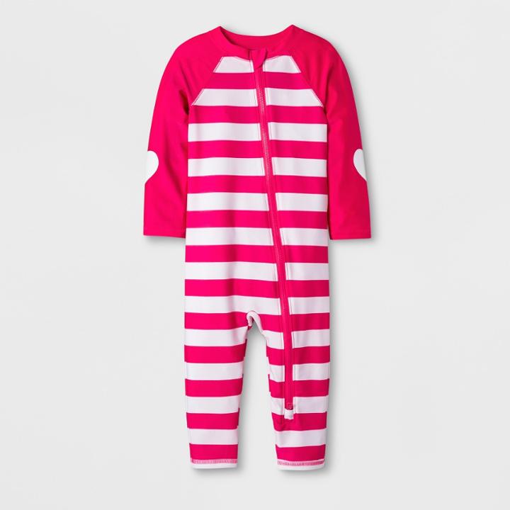 Baby Girls' Swim Full Bodysuit - Cat & Jack Pink