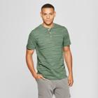 Men's Striped Standard Fit Short Sleeve Henley - Goodfellow & Co Banyan Tree Green