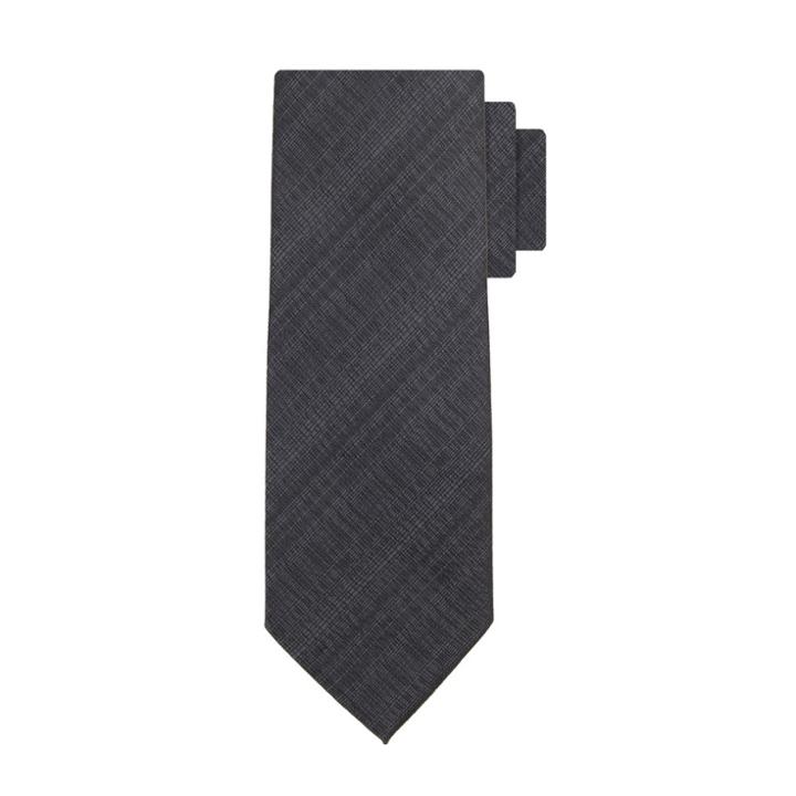 Men's Plaid Nonsolid Plaid Neckties - Goodfellow & Co Black One Size, Black Opaque