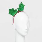 No Brand Plaid With Glitter Antlers And Sequin Bow Headbands - Red