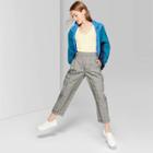 Women's Plaid High-rise Menswear Straight Trouser - Wild Fable Light Grey