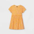 Toddler Girls' Rib Short Sleeve Dress - Art Class Orange