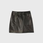 Girls' Faux Leather Skirt - Art Class Black
