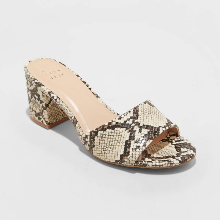 Women's Jana Snake Print Sandals - A New Day Taupe