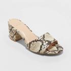 Women's Jana Snake Print Sandals - A New Day Taupe