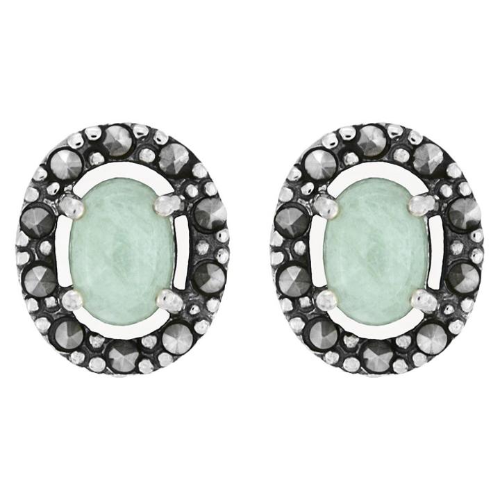 Target Marcasite And Jade Earring -
