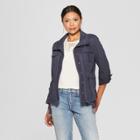 Women's Long Sleeve Lace Trim Fashion Jacket - Knox Rose Navy