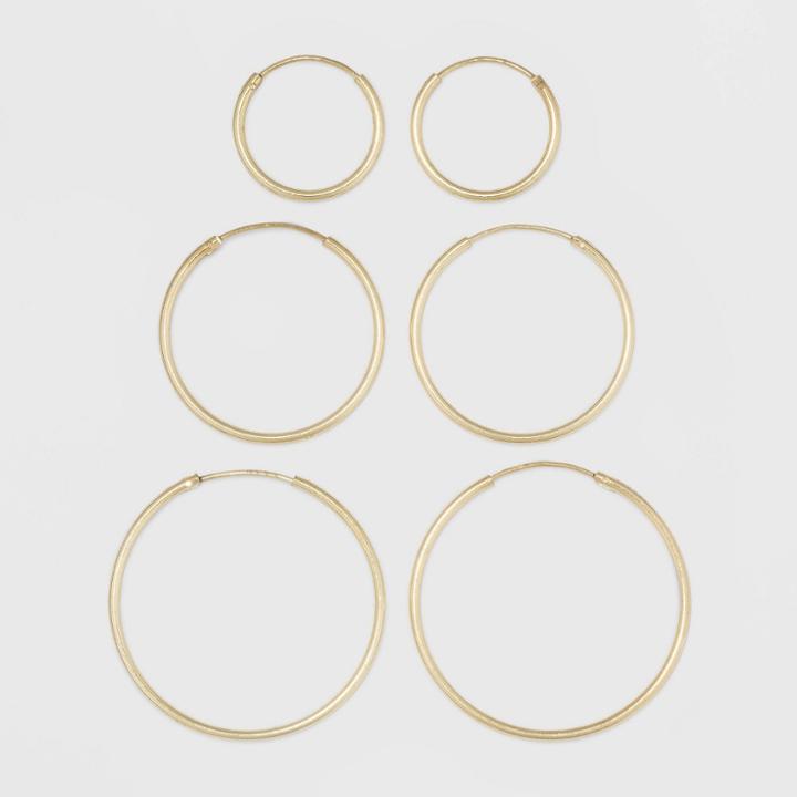 Gold Over Sterling Silver Endless Hoop Fine Jewelry Earrings - A New Day Gold