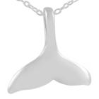 Journee Collection Women's Journey Collection Large Whale Tail Pendant Necklace In Sterling Silver -