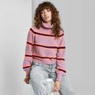 Women's Striped Turtleneck Pullover Sweater - Wild Fable