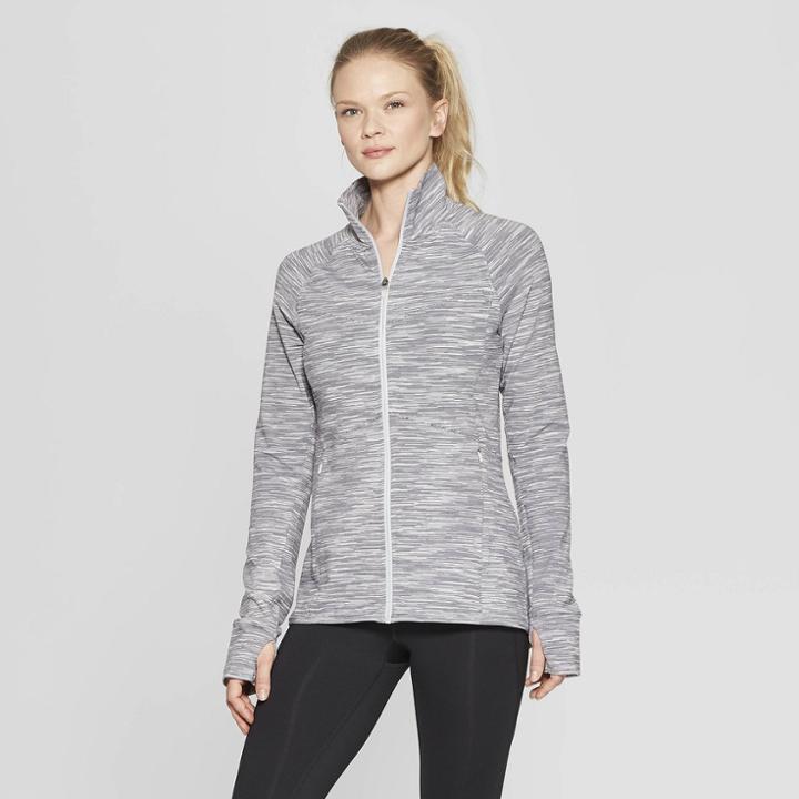 Women's Kit Track Jackets - C9 Champion Gray Spacedye Print Xxl, Sgrey Space Dye Print
