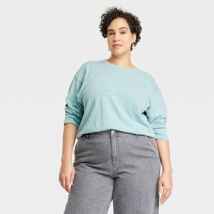 Women's Plus Size Long Sleeve Varsity T-shirt - Universal Thread