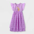 Girls' Disney Princess Rapunzel Regular Fit Nightgown - Purple