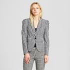Women's Silky Blazer - Who What Wear Black Gingham