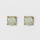 Faceted Stud With 4 Prongs Earrings - A New Day Gold/mint Green