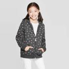 Girls' Long Sleeve Animal Print Zip-up Fleece Hoodie - Cat & Jack Black