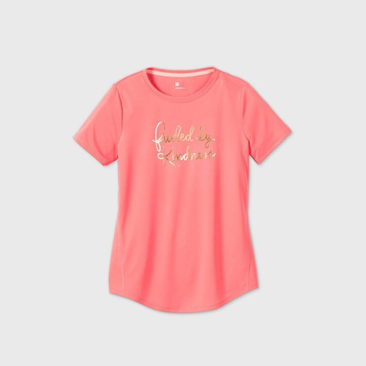 All In Motion Girls' Short Sleeve 'fueled By Kindness' Graphic T-shirt - All In